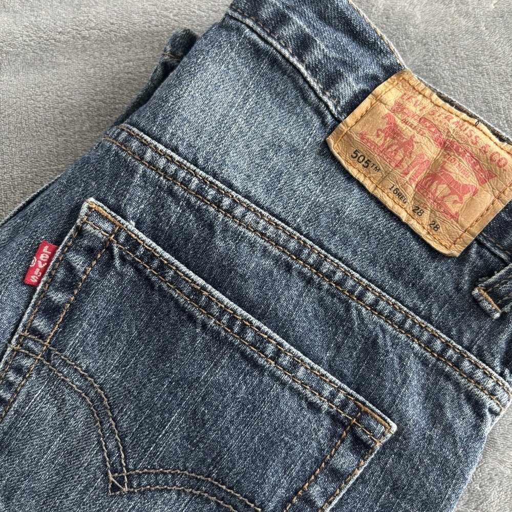 Levis 505 Regular Fit Blue Women's Jeans Classic Denim Pants 16 Reg‎